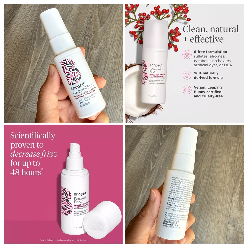 Briogeo Farewell Frizz Rosarco Milk Leave-In Conditioner – Travel Size 22ml